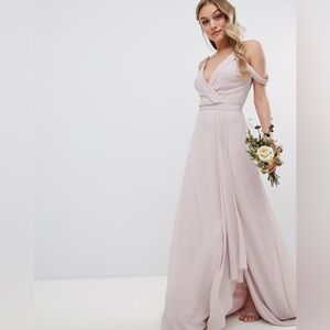 TNFC ASOS COLD SHOULDER BRIDESMAIDS DRESS WITH FISHTAIL SIZE 2